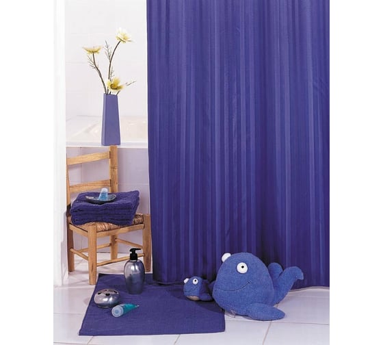 Штора для ванной комнаты Bath Plus HILTON синий, 180х200 SKH-03