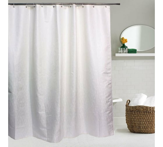 Штора для ванной комнаты Bath Plus жаккард AFFORDABLE LUXARY180x200, слоновая кость JAC1507