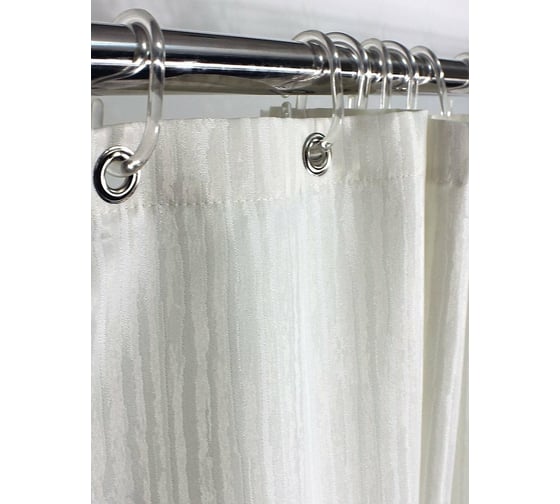 Штора для ванной комнаты Bath Plus жаккард AFFORDABLE LUXARY180x200, слоновая кость JAC1507