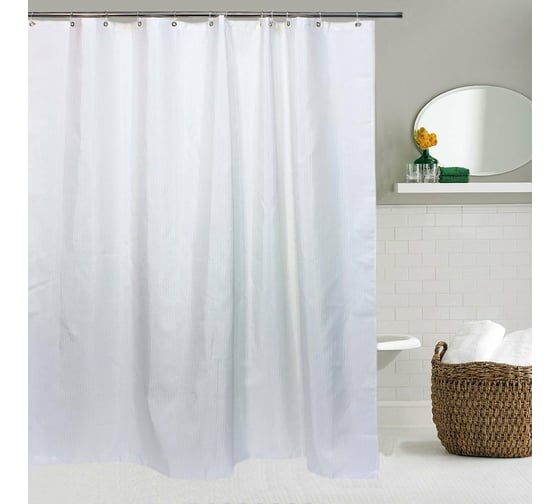 Штора для ванной комнаты Bath Plus жаккард MARIANA GOLD RAIN 180x200, белый/золото JAC1509
