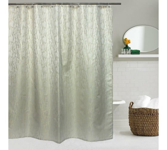 Штора для ванной комнаты Bath Plus жаккард PAINT MARK 180x200, крем/беж JAC1504