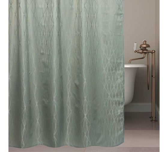 Штора для ванной комнаты Bath Plus жаккард RHOMBUS WINDOW DECO 180x200, зеленый JAC1501