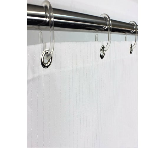 Штора для ванной комнаты Bath Plus жаккард MARIANA SILVERRAIN180x200, белый/серебро JAC1508
