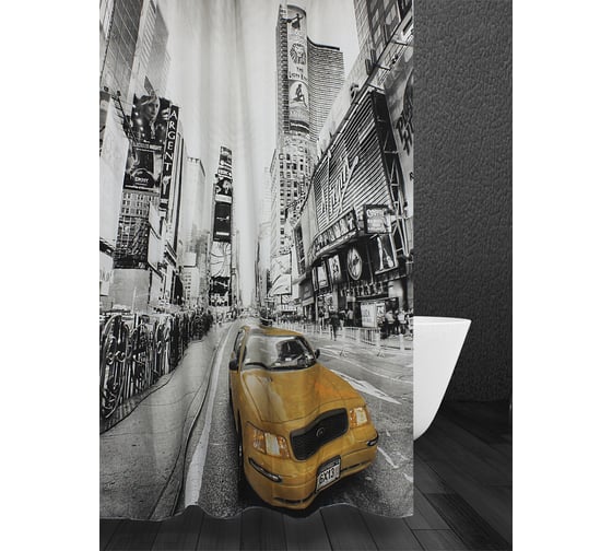 Штора для ванной комнаты Bath Plus YELLOW TAXI Нью-Йорк, 180х200 DSP3012 1