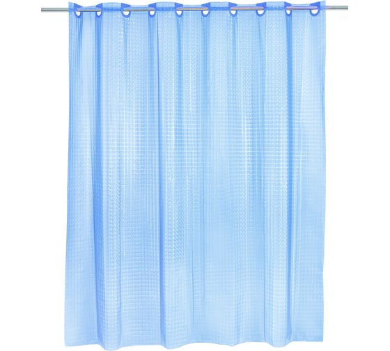 Штора для ванной комнаты Bath Plus 3D голубой, 180х200 NFD-3D-blue