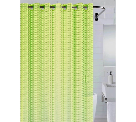 Штора для ванной комнаты Bath Plus 3D зеленый, 180х200 NFD-3D-green