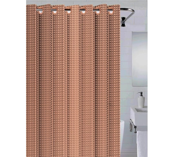 Штора для ванной комнаты Bath Plus 3D коричневый, 180х200 NFD-3D-brown