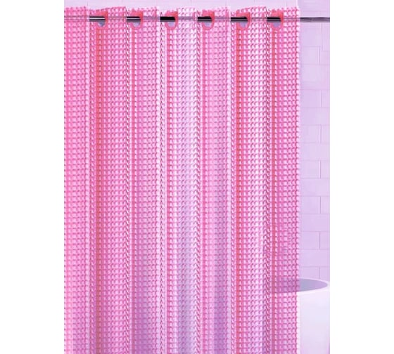 Штора для ванной комнаты Bath Plus 3D розовый, 180х200 NFD-3D-pink