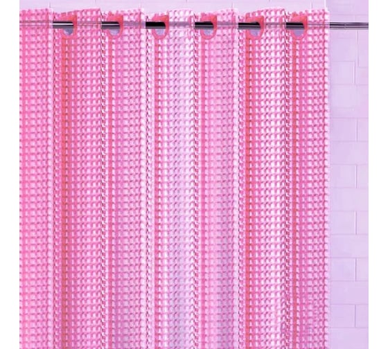Штора для ванной комнаты Bath Plus 3D розовый, 180х200 NFD-3D-pink