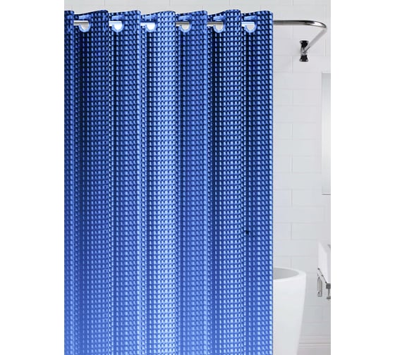 Штора для ванной комнаты Bath Plus 3D синий, 180х200 NFD-3D-dark blue 1