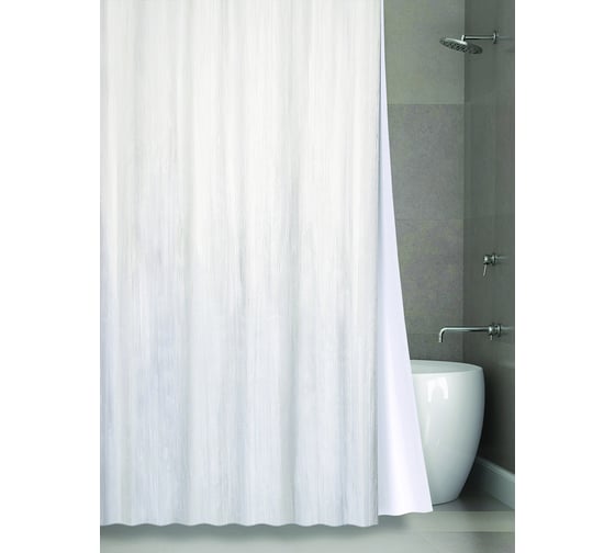Штора для ванной комнаты Bath Plus Органза двухслойная, 180х200, белая NO WSV 028