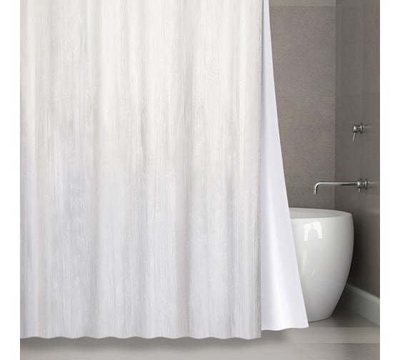 Штора для ванной комнаты Bath Plus Органза двухслойная, 180х200, белая NO WSV 028
