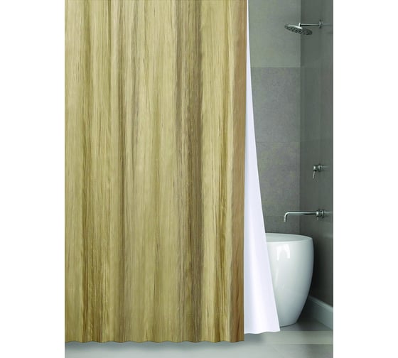 Штора для ванной комнаты Bath Plus Органза двухслойная, 180х200, беж NO WSV 026