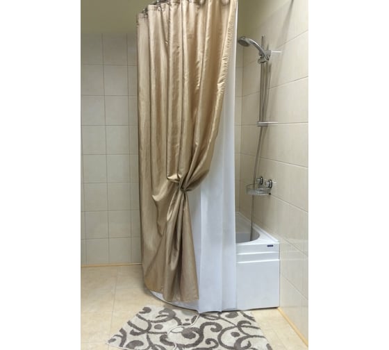 Штора для ванной комнаты Bath Plus Органза двухслойная, 180х200, беж NO WSV 026
