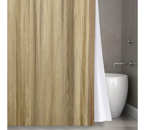 Штора для ванной комнаты Bath Plus Органза двухслойная, 180х200, беж NO WSV 026