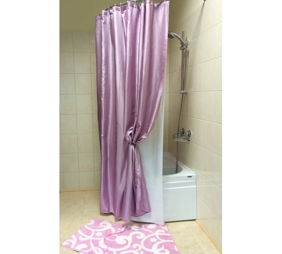 Штора для ванной комнаты Bath Plus Органза двухслойная, 180х200, розовый NO WSV 023