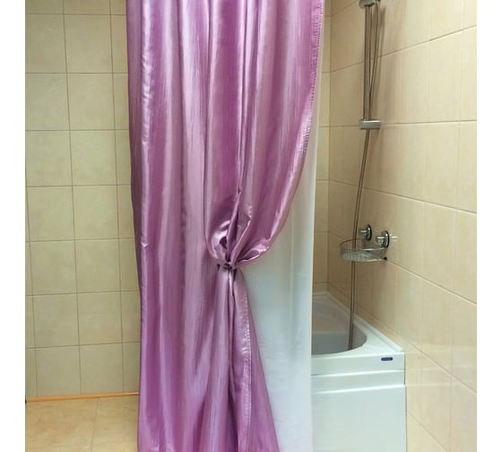 Штора для ванной комнаты Bath Plus Органза двухслойная, 180х200, розовый NO WSV 023