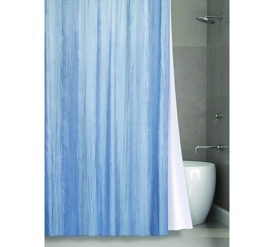 Штора для ванной комнаты Bath Plus Органза двухслойная, 180х200, голубой NO WSV 022