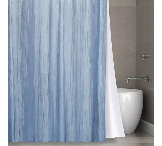 Штора для ванной комнаты Bath Plus Органза двухслойная, 180х200, голубой NO WSV 022