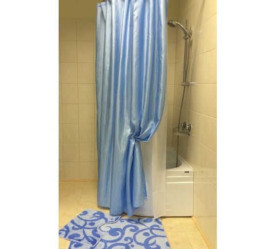 Штора для ванной комнаты Bath Plus Органза двухслойная, 180х200, голубой NO WSV 022