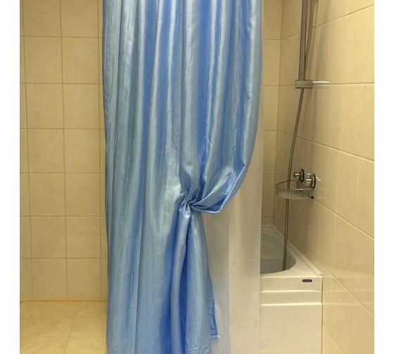 Штора для ванной комнаты Bath Plus Органза двухслойная, 180х200, голубой NO WSV 022