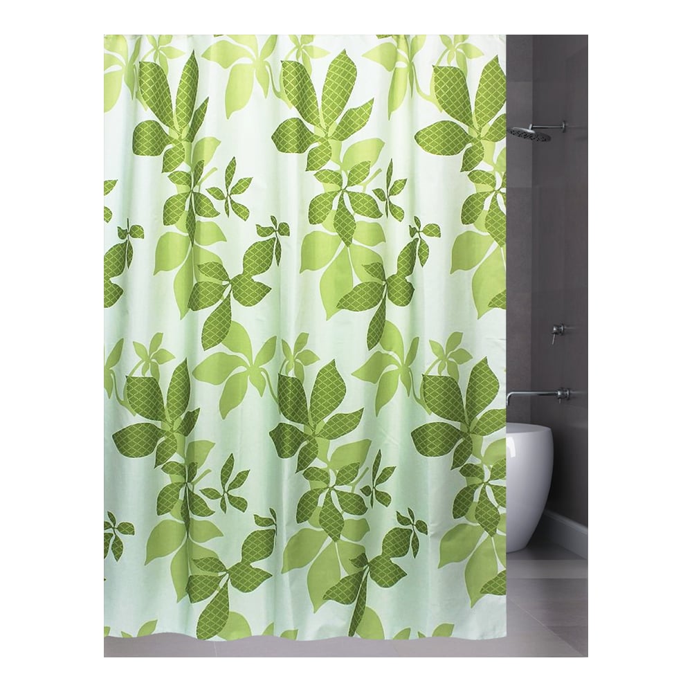Штора для ванной комнаты Bath Plus CHESTNUT LEAF зеленый, 180х200 ...