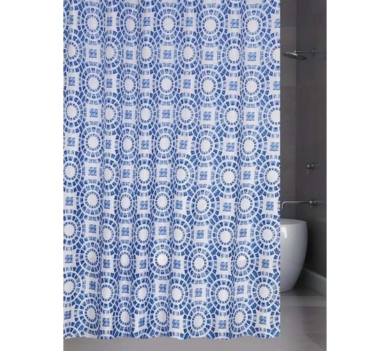 Штора для ванной комнаты Bath Plus 180х200 Circle Blue ch15080