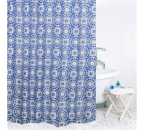 Штора для ванной комнаты Bath Plus 180х200 Circle Blue ch15080