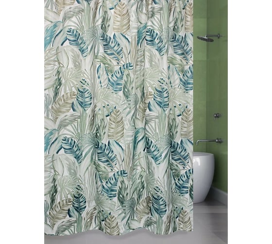 Штора для ванной комнаты Bath Plus 180х200 Banana Leaf green ch21284 1