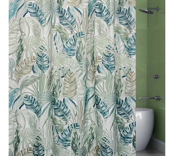 Штора для ванной комнаты Bath Plus 180х200 Banana Leaf green ch21284