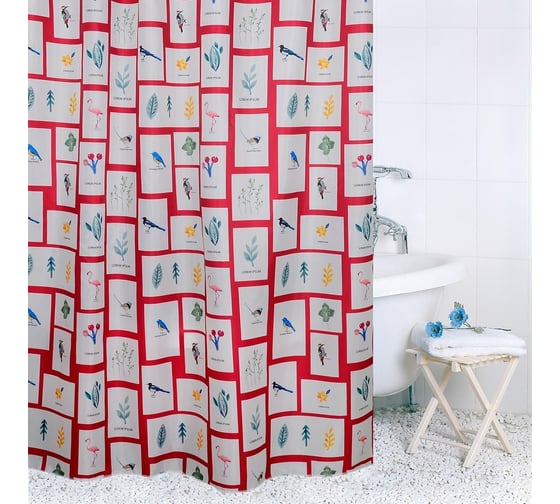 Штора для ванной комнаты Bath Plus 180х200 Birds Photo Frames птички ch15140