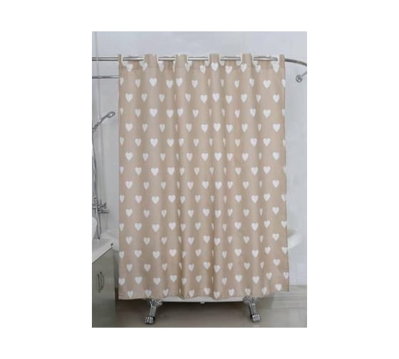 Штора для ванной комнаты Bath Plus 180х200 Hearts бежевый ch14164