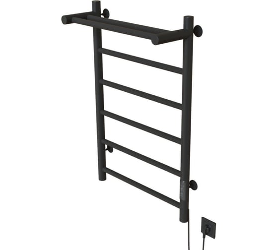 Полотенцесушитель MIXLINE VEGA 80x50 таймер, 318Вт, 5 перекладин + ПОЛКА электрический ГРАФИТ 557654 1