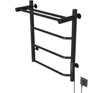 Полотенцесушитель MIXLINE MIRA 60x50 таймер, 251Вт, 3 перекладины + ПОЛКА электрический ЧЕРНЫЙ 557158
