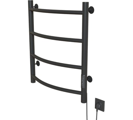 Полотенцесушитель MIXLINE CAPELLA 60x50 таймер, 201 Вт, 4 перекладины электрический ГРАФИТ 557646