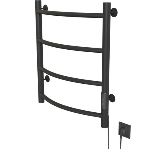 Полотенцесушитель MIXLINE CAPELLA 60x50 таймер, 201 Вт, 4 перекладины электрический ГРАФИТ 557646 1