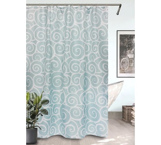Штора для ванной комнаты Bath Plus 180х200 Snail Blue ch1366/0