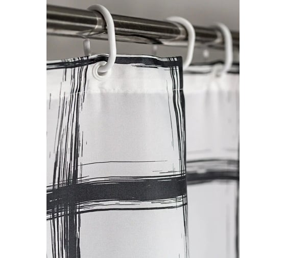 Штора для ванной комнаты Bath Plus 180х200 Squares black ch18116