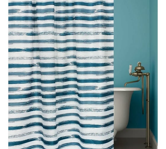 Штора для ванной комнаты Bath Plus 180х200 Stripes blue ch18128
