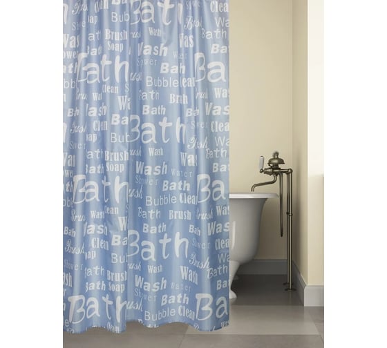 Штора для ванной комнаты Bath Plus 180х180 Blue Font blue ch15061