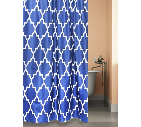 Штора для ванной комнаты Bath Plus 180х180 Net Navy blue ch15182 1