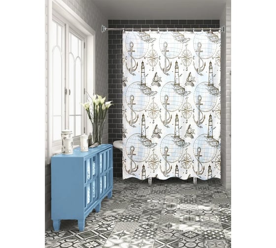 Штора для ванной комнаты Bath Plus 180х180 Navigation 4 ch16100/0