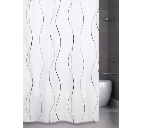 Штора для ванной комнаты Bath Plus 180х180 Waves on white ch17059