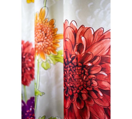 Штора для ванной комнаты Bath Plus 180х180 AUTUMN CHRYSANTHEM MULTI ch-21268