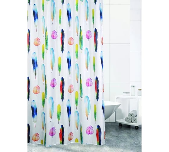Штора для ванной комнаты Bath Plus 180х180 COLOR FEATHERS мульти ch-21263