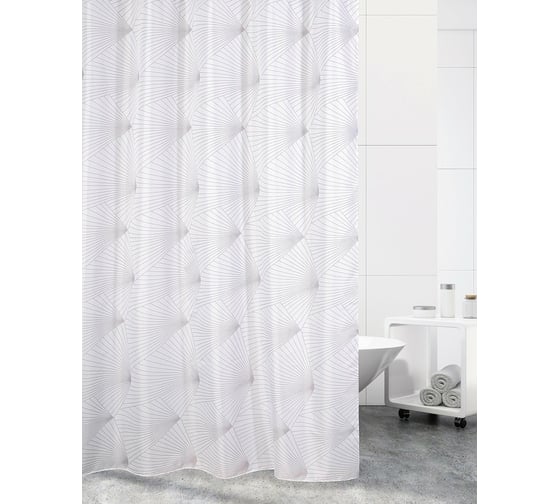 Штора для ванной комнаты Bath Plus 180х180 FAN ART light grey ch-21271