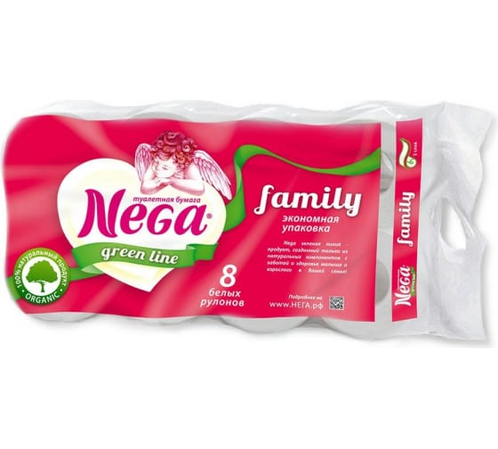 Туалетная бумага NEGA Нега Family 8 шт 213 1