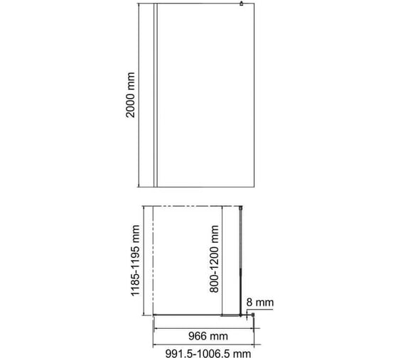 Душевая перегородка WasserKraft Rur 30W44-FL