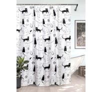 Штора для ванной комнаты Bath Plus 180х180 Little Black Cat бело-черный ch-12256