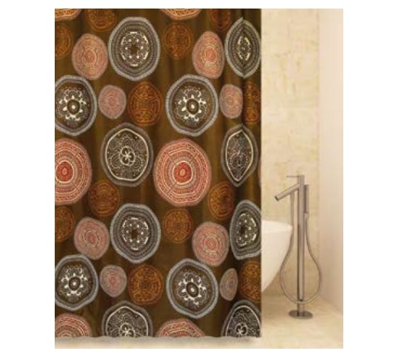 Штора для ванной комнаты Bath Plus 180х180 Round TOTEM коричневый ch-1207 1